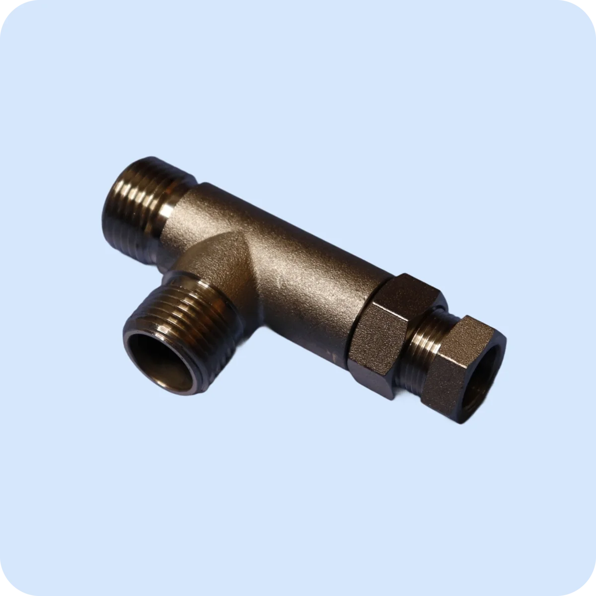 Eau 1/2 x 1/2 x 3/8 Metal T-Adapter with Built-In Filter
